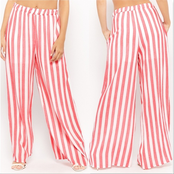 STRIPED WIDE LEGGED PANTS - Picture 2 of 2